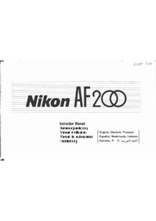 Nikon AF 200 manual. Camera Instructions.